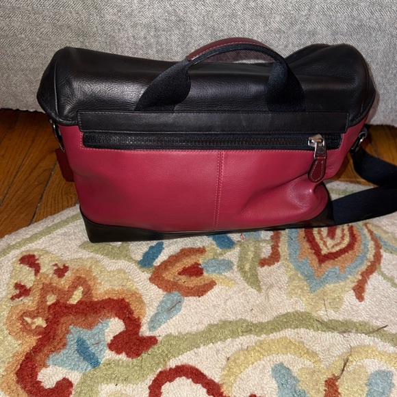 Coach Ranger Messenger Bag gender, neutral Black, Red, and Tan - Picture 9 of 10
